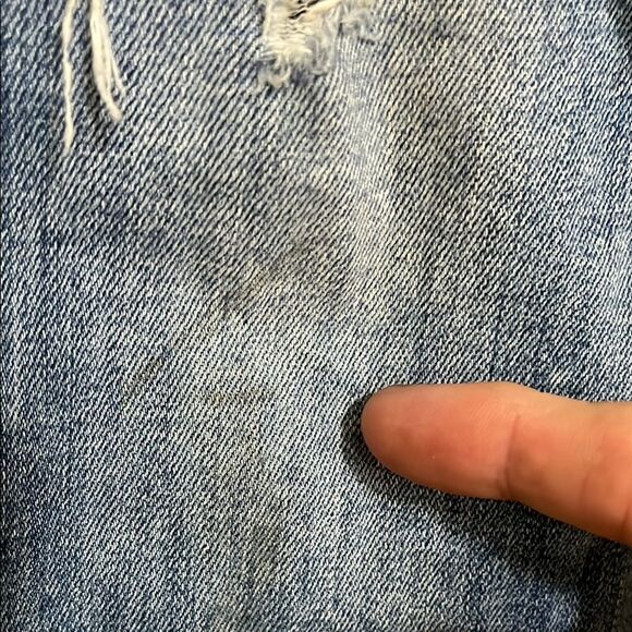 Mother The Looker Crop Blue Distressed Ripped Jeans Whole Lotta Trouble - Picture 3 of 13